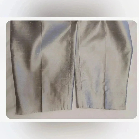 Dana Buchman 100% Silk  Silver Grey Ankle Trousers Size 12 - Picture 11 of 11